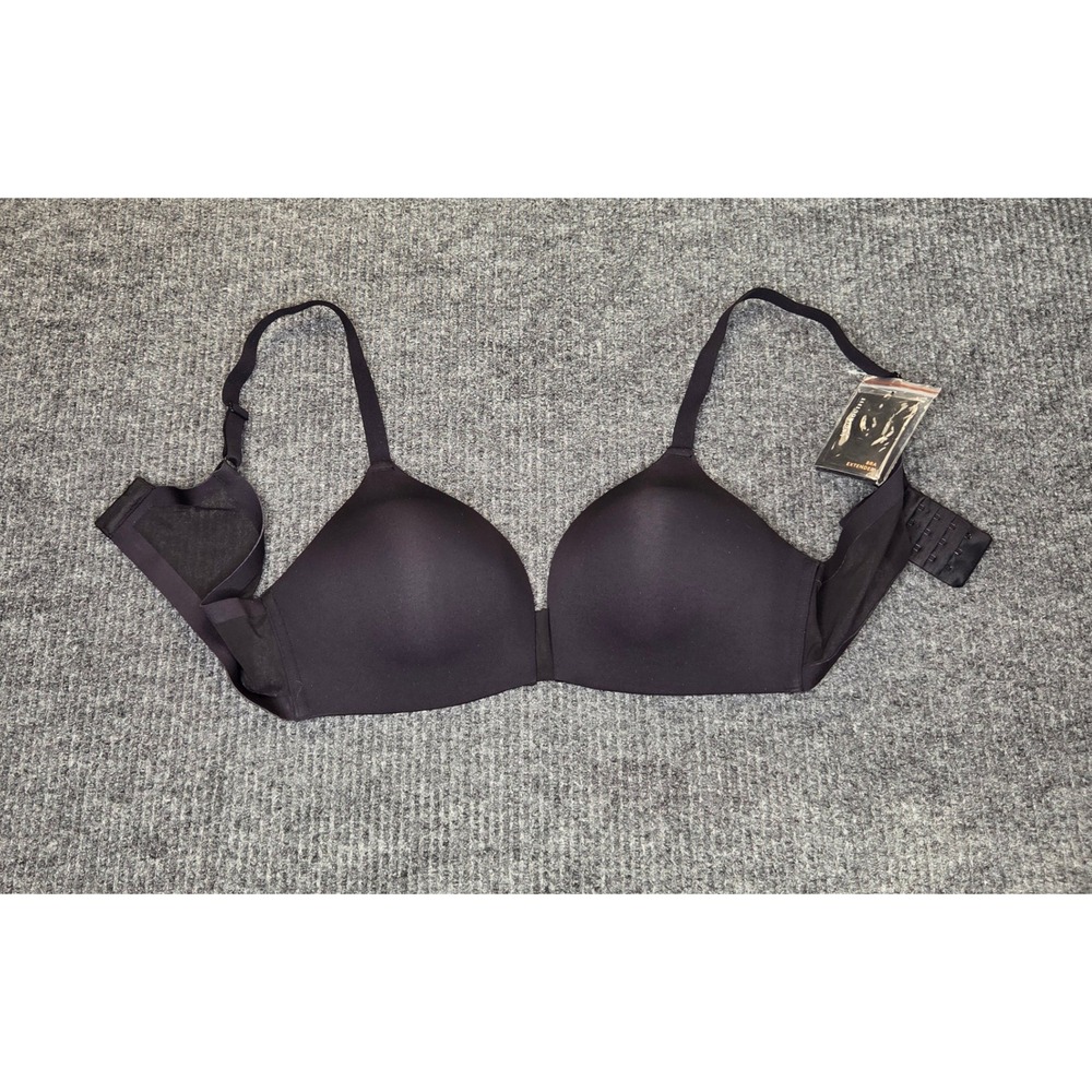 Underoutfit Comfort Plunge Bra Womens XXL Black Wireless Seamless with Extender